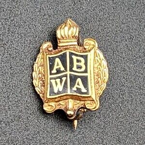 VINTAGE AMERICAN BUSINESS WOMEN ASSN BROOCH ABWA PIN 10K